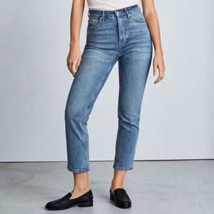 Everlane Original Cheeky Jean, Worn-In Mid Blue, 26 Ankle Length